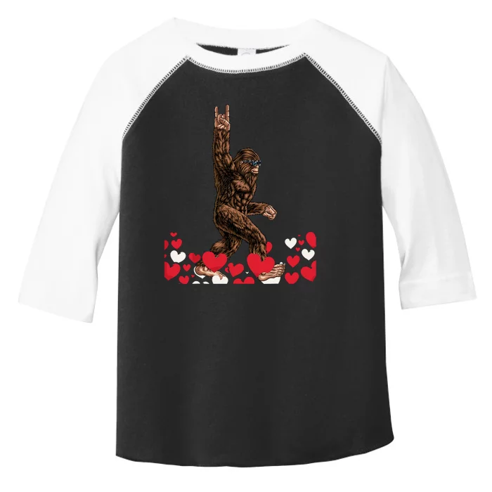 Bigfoot Valentines Day Funny Hearts Sasquatch Love Toddler Fine Jersey T-Shirt