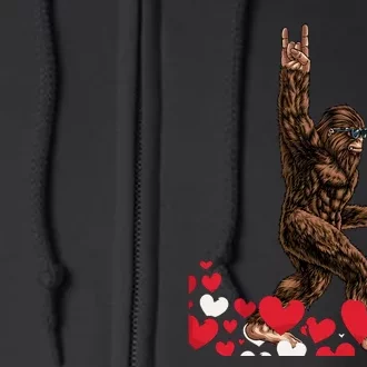 Bigfoot Valentines Day Funny Hearts Sasquatch Love Full Zip Hoodie