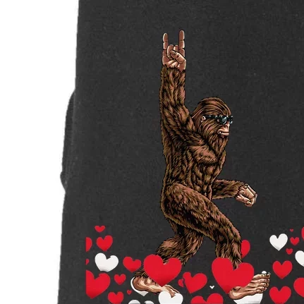 Bigfoot Valentines Day Funny Hearts Sasquatch Love Doggie 3-End Fleece Hoodie