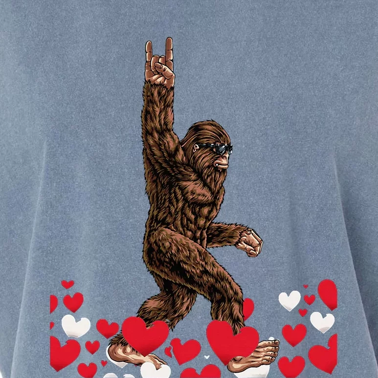 Bigfoot Valentines Day Funny Hearts Sasquatch Love Garment-Dyed Women's Muscle Tee