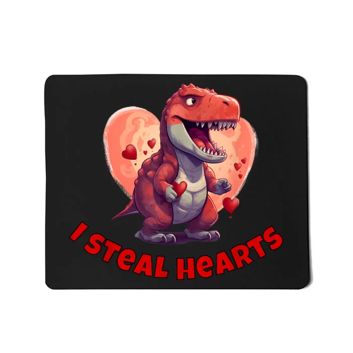 Boy Valentines Day Dino | I Steal Hearts Mousepad