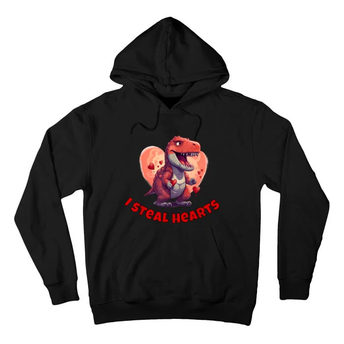 Boy Valentines Day Dino | I Steal Hearts Tall Hoodie