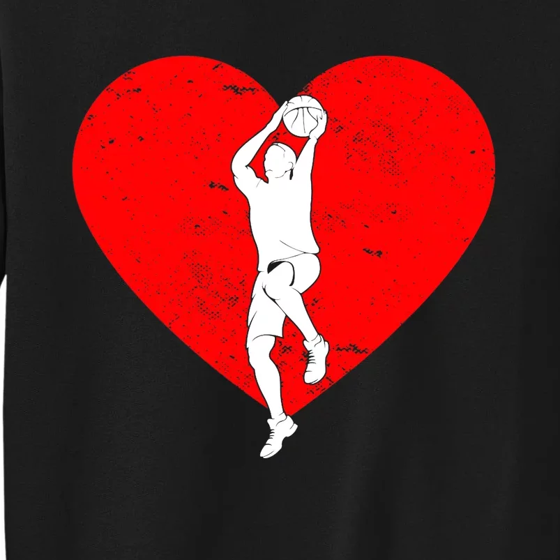 Basketball Valentine Day Gifts For Basketball Lover Boy Tall Sweatshirt