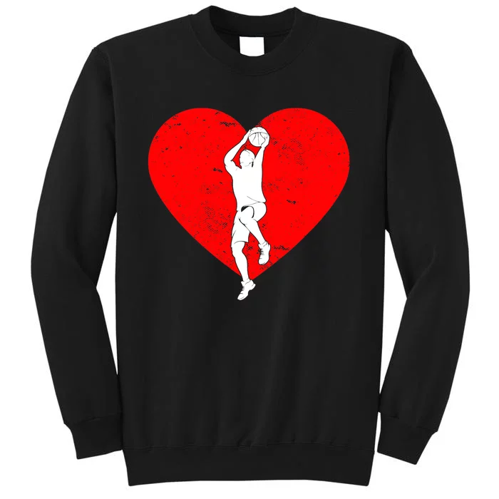 Basketball Valentine Day Gifts For Basketball Lover Boy Tall Sweatshirt