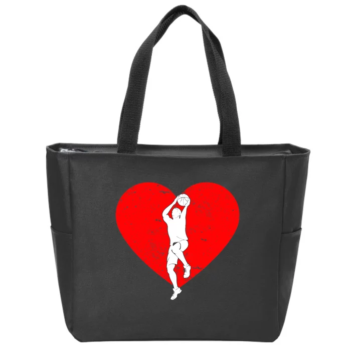 Basketball Valentine Day Gifts For Basketball Lover Boy Zip Tote Bag