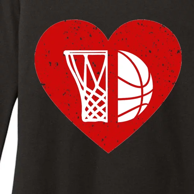 Basketball Valentine Day For Basketball Lover Gifts Heart Womens CVC Long Sleeve Shirt