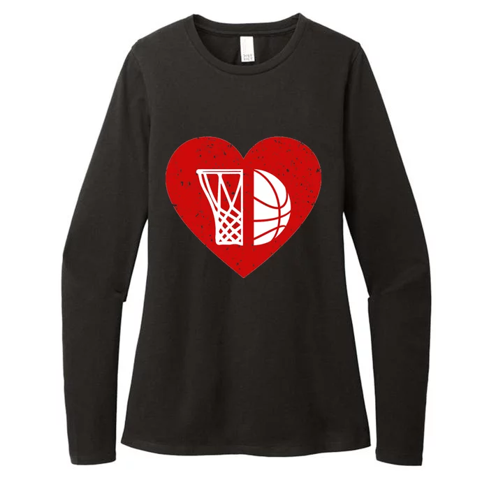 Basketball Valentine Day For Basketball Lover Gifts Heart Womens CVC Long Sleeve Shirt