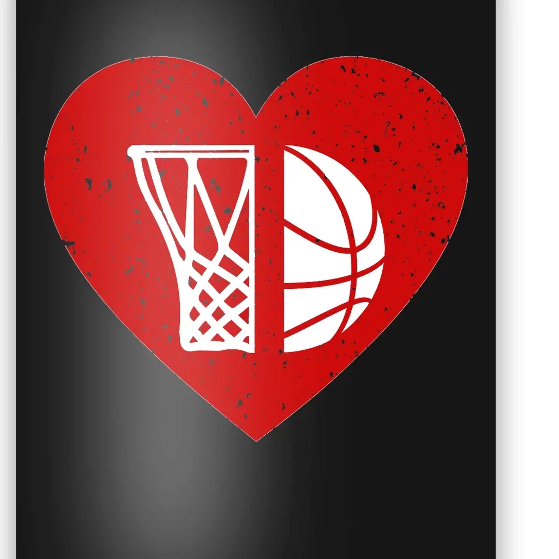 Basketball Valentine Day For Basketball Lover Gifts Heart Poster