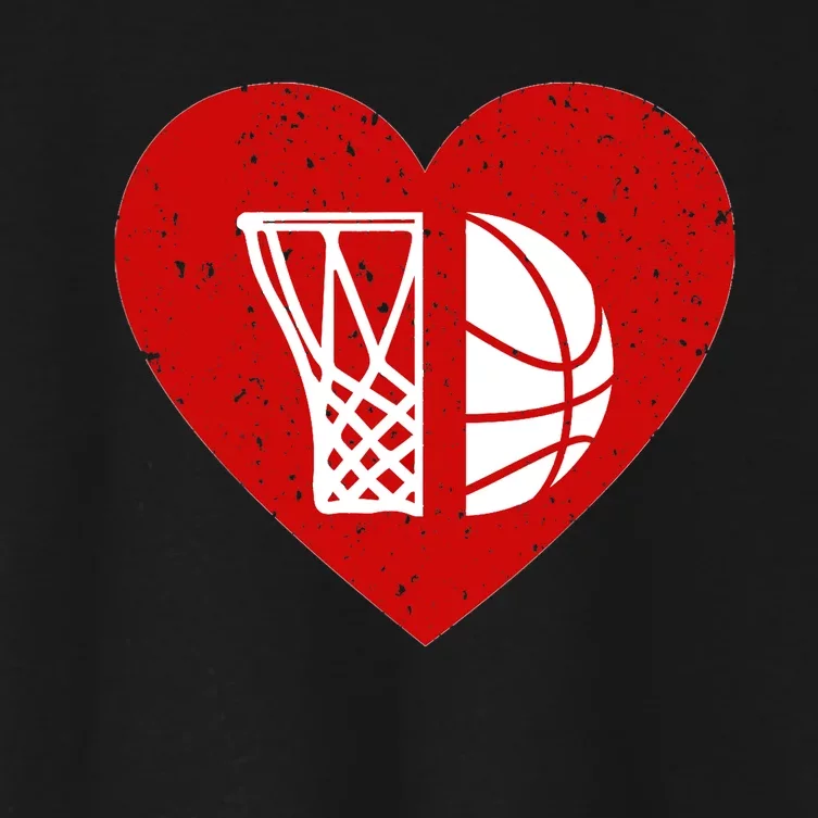 Basketball Valentine Day For Basketball Lover Gifts Heart Women's Crop Top Tee