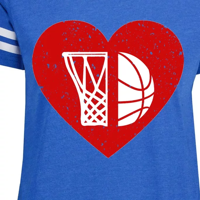 Basketball Valentine Day For Basketball Lover Gifts Heart Enza Ladies Jersey Football T-Shirt