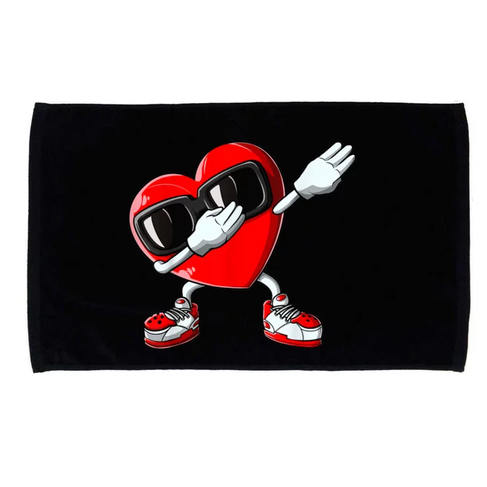 Boys Valentines Day Kids Dabbing Heart Love Dab Dance Gifts Microfiber Hand Towel