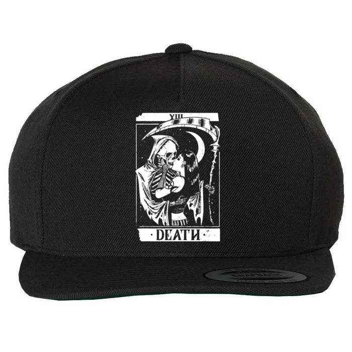 Blackcraft Vintage Death The Grim Reaper Kiss Tarot Card Wool Snapback Cap