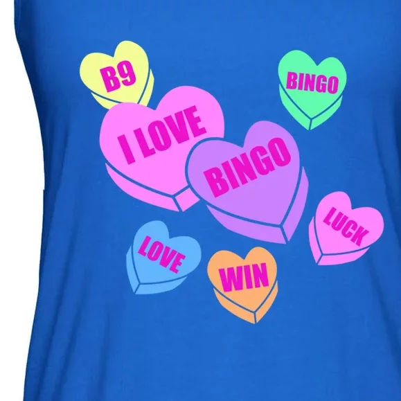 Bingo Valentine's Day Heart Cute Silhouette Drawing Great Gift Ladies Essential Flowy Tank