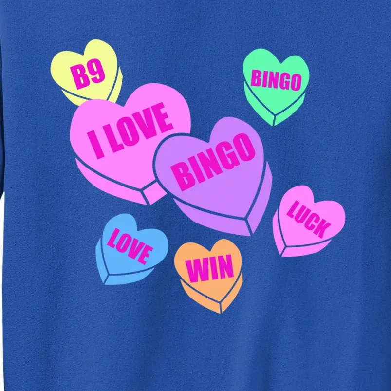 Bingo Valentine's Day Heart Cute Silhouette Drawing Great Gift Tall Sweatshirt