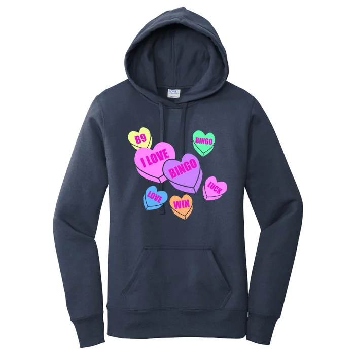 Bingo Valentine's Day Heart Cute Silhouette Drawing Great Gift Women's Pullover Hoodie