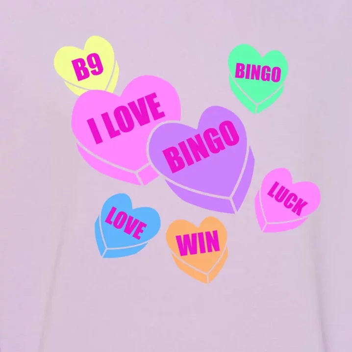 Bingo Valentine's Day Heart Cute Silhouette Drawing Great Gift Garment-Dyed Sweatshirt