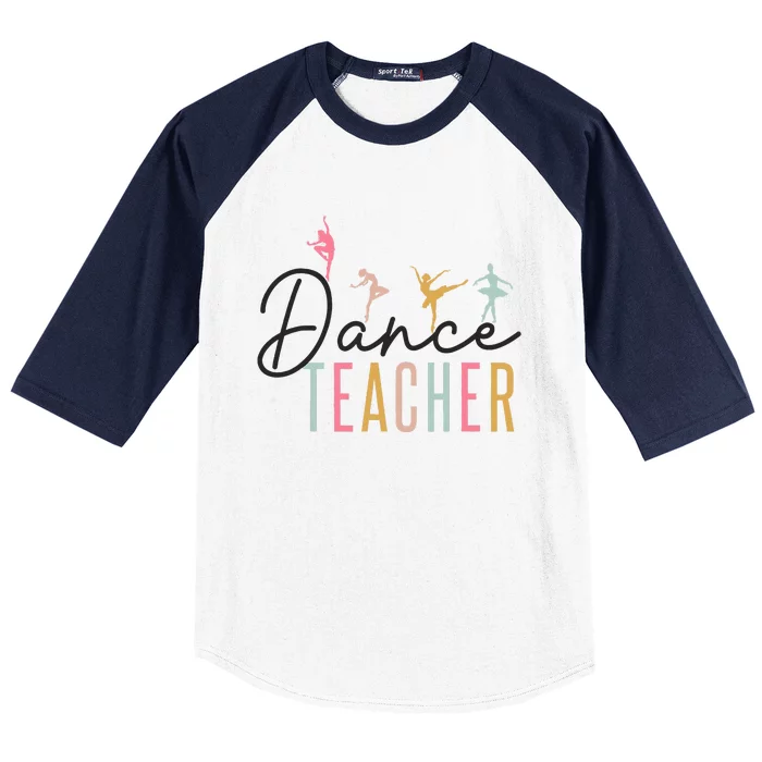 Boho Vintage Dance Teacher Appreciation Baseball Sleeve Shirt