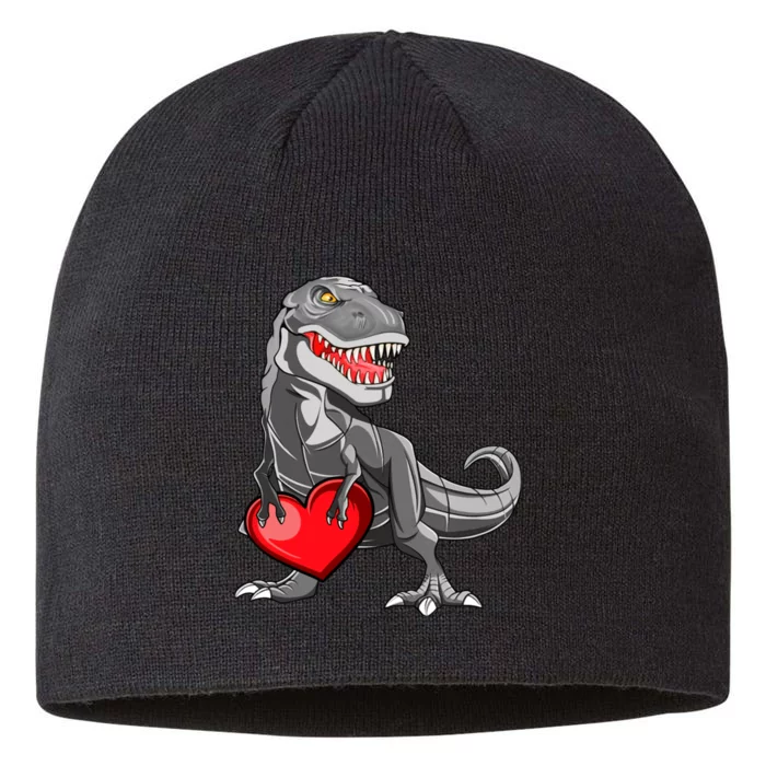 Boy Valentines Day Trex Dinosaur I Steal Hearts 8 1/2in Sustainable Knit Beanie