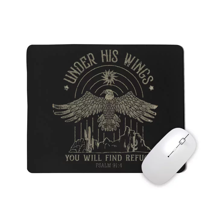 Bible Verse Eagle Psalm 914 Christian Saying Religious Mousepad