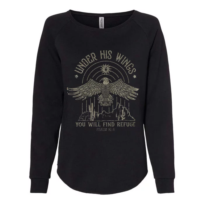 Bible Verse Eagle Psalm 914 Christian Saying Religious Womens California Wash Sweatshirt