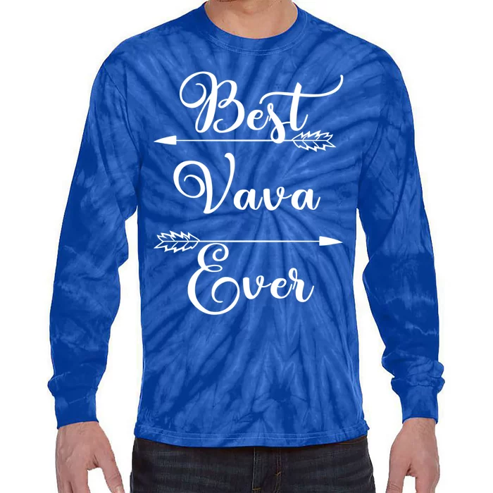 Best Vava Ever Proud Grandmas Birthday Family Christmas Cute Gift Tie-Dye Long Sleeve Shirt