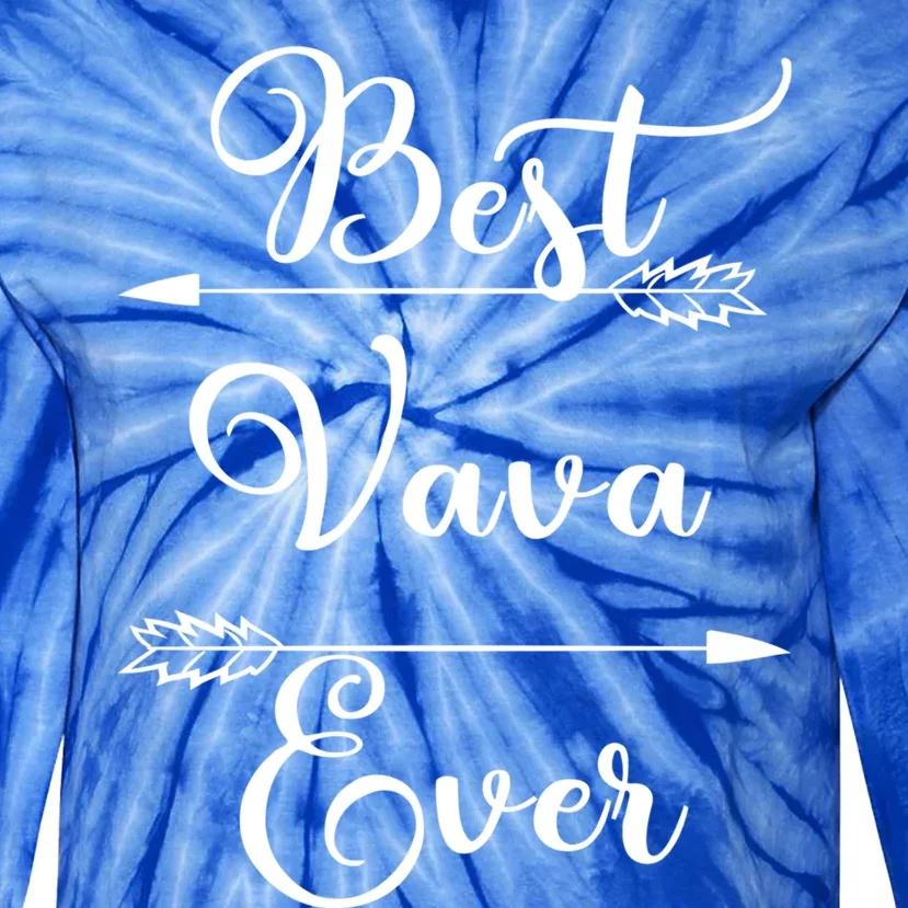 Best Vava Ever Proud Grandmas Birthday Family Christmas Cute Gift Tie-Dye Long Sleeve Shirt