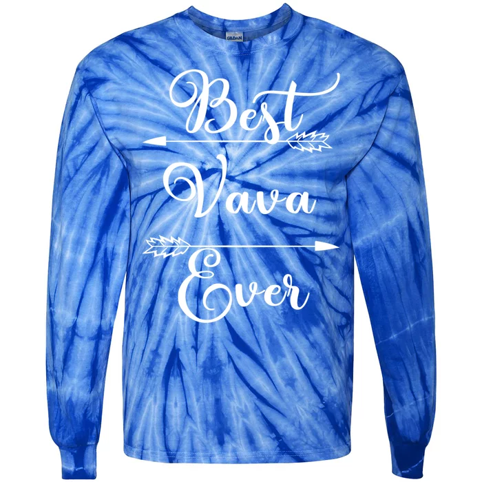 Best Vava Ever Proud Grandmas Birthday Family Christmas Cute Gift Tie-Dye Long Sleeve Shirt