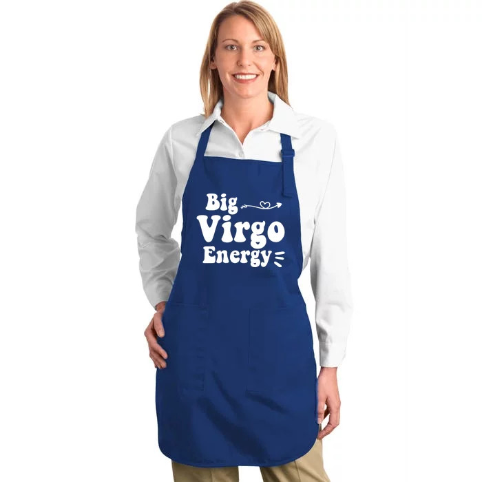 Big Virgo Energy Groovy Zodiac Sign Astrology Horoscope Cool Gift Full-Length Apron With Pocket