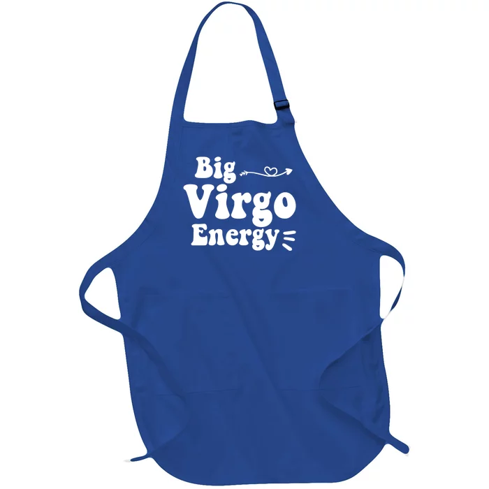 Big Virgo Energy Groovy Zodiac Sign Astrology Horoscope Cool Gift Full-Length Apron With Pocket