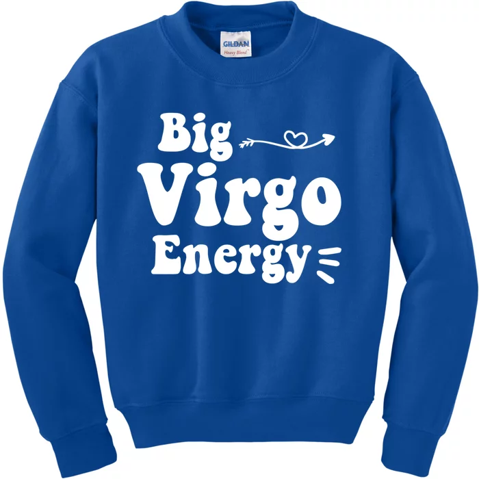 Big Virgo Energy Groovy Zodiac Sign Astrology Horoscope Cool Gift Kids Sweatshirt