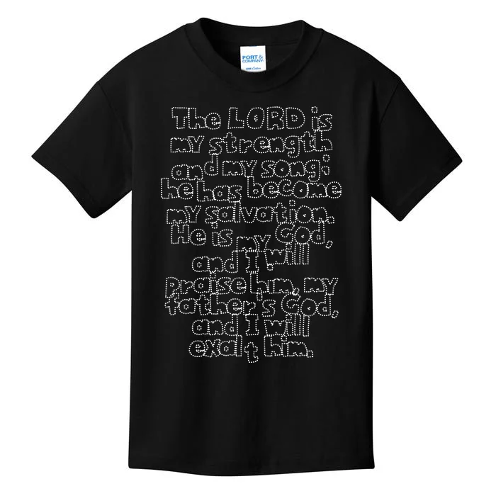 Bible Verse Exodus 152 In Dotted Phrases Kids T-Shirt