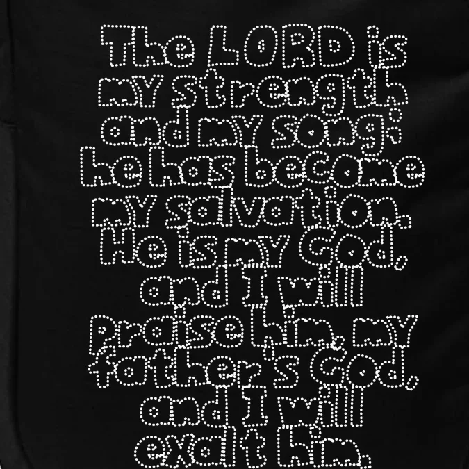 Bible Verse Exodus 152 In Dotted Phrases Impact Tech Backpack