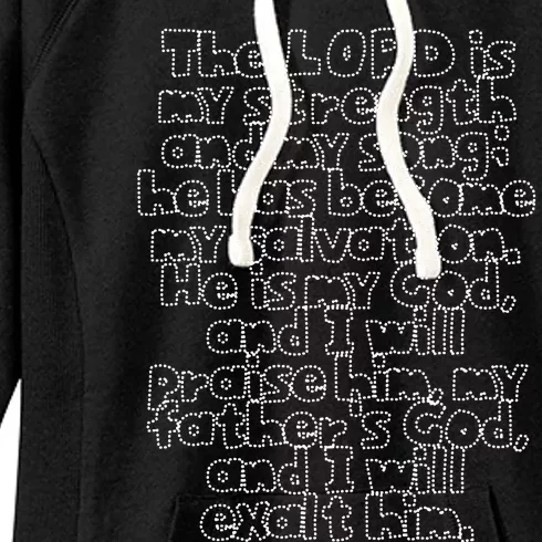 Bible Verse Exodus 152 In Dotted Phrases Women's Fleece Hoodie