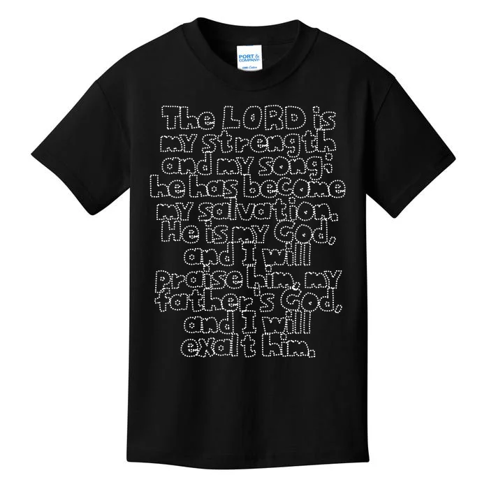 Bible Verse Exodus 152 In Dotted Phrases Kids T-Shirt