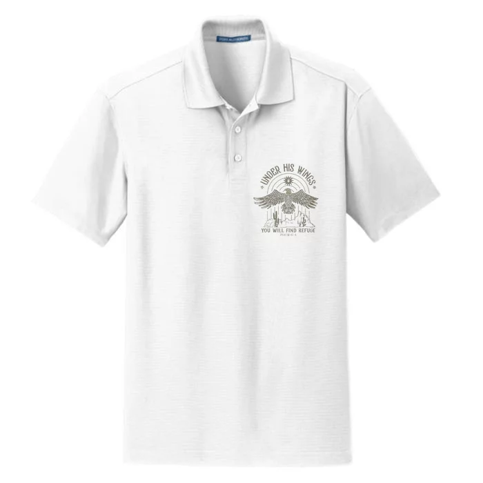 Bible Verse Eagle Psalm 914 Christian Saying Religious Dry Zone Grid Performance Polo