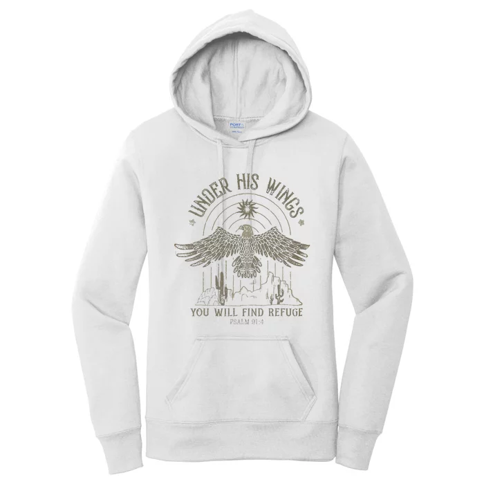 Bible Verse Eagle Psalm 914 Christian Saying Religious Women's Pullover Hoodie