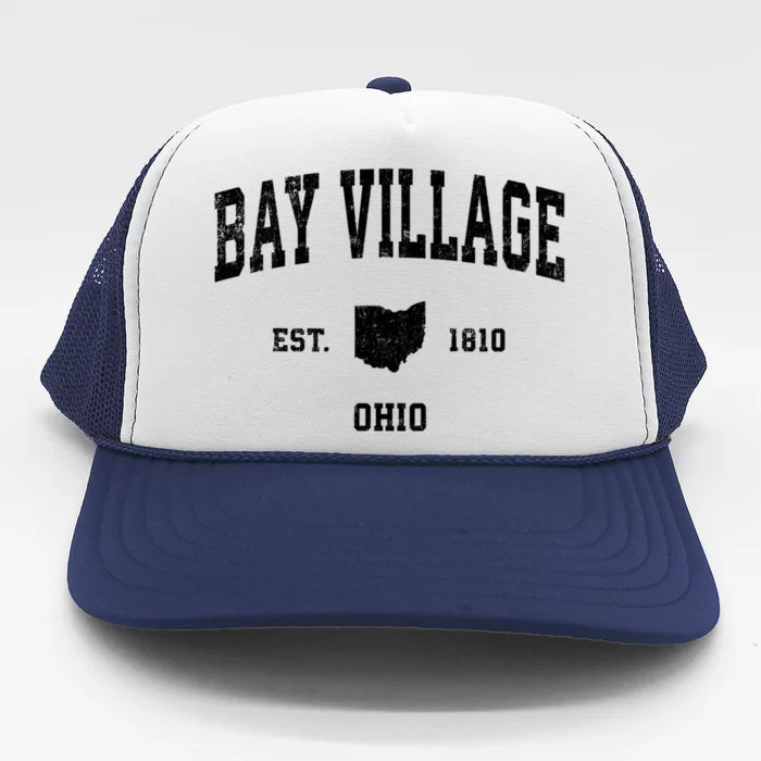 Bay Village Est 1810 Ohio Oh Vintage Athletic Sports Design Trucker Hat