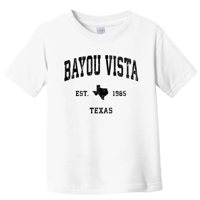 Bayou Vista Est 1985 Texas Tx Vintage Athletic Sports Design Toddler T-Shirt