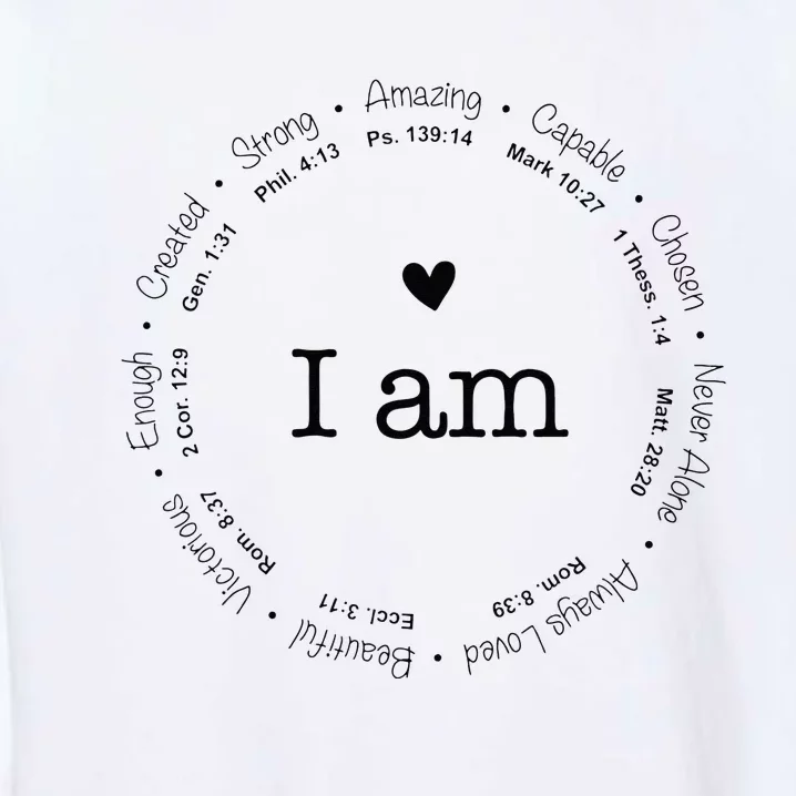 Bible Verse Faith Based Christian I Am A Christian Garment-Dyed Sweatshirt