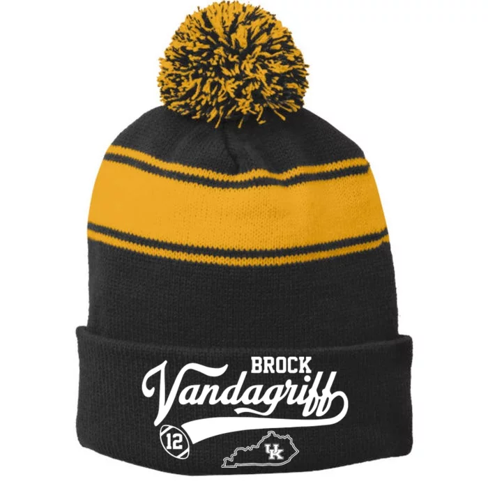 Brock Vandagriff Flair Script Stripe Pom Pom Beanie