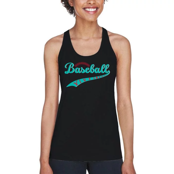 Baseball Vibes Funny Baseball Gift Women's Racerback Tank