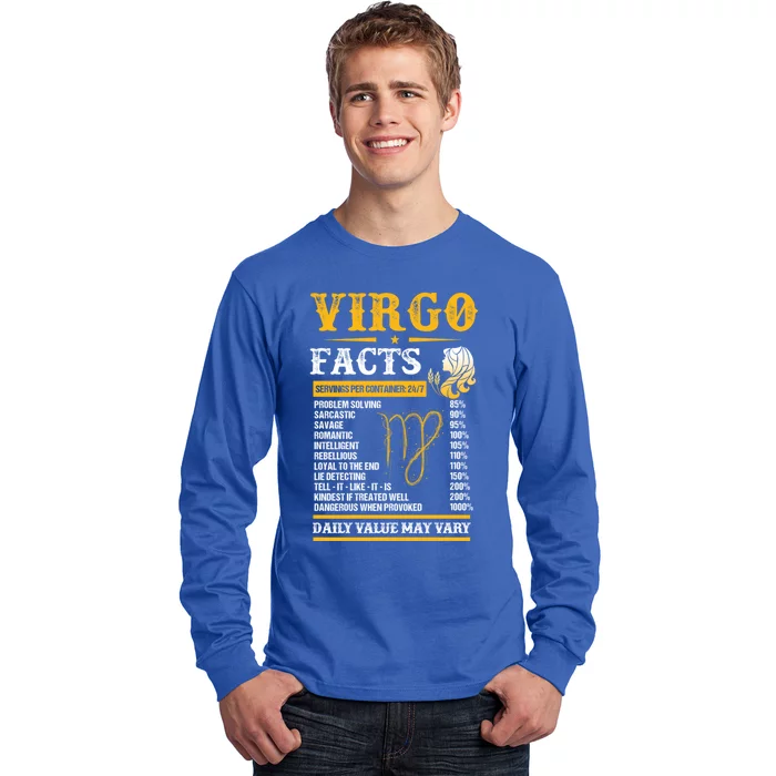 Birthday Virgo Facts Zodiac Sign Birthday Horoscope Cool Gift Long Sleeve Shirt