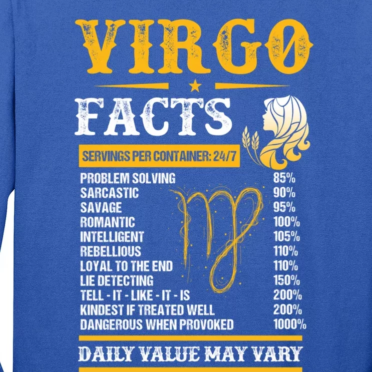 Birthday Virgo Facts Zodiac Sign Birthday Horoscope Cool Gift Long Sleeve Shirt