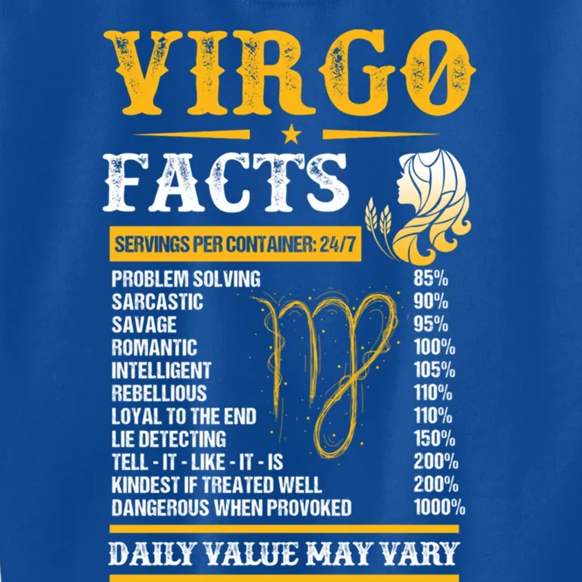 Birthday Virgo Facts Zodiac Sign Birthday Horoscope Cool Gift Kids Sweatshirt