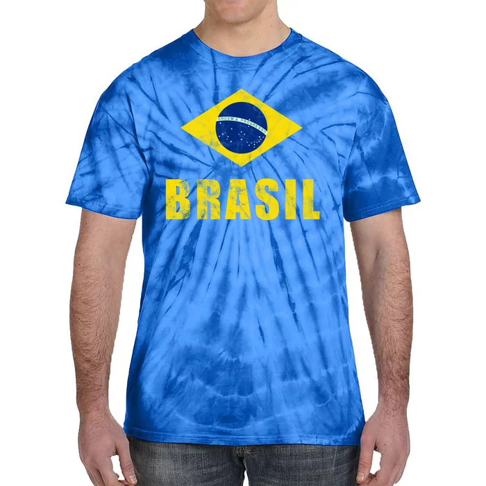 Brasil Vintage Flag Sport Tie-Dye T-Shirt