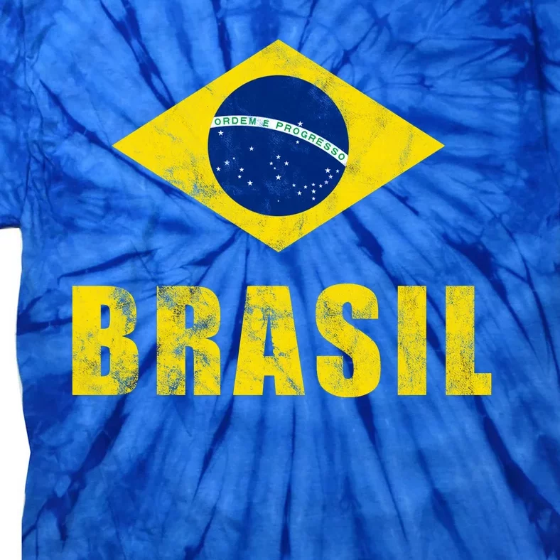 Brasil Vintage Flag Sport Tie-Dye T-Shirt