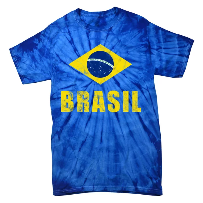 Brasil Vintage Flag Sport Tie-Dye T-Shirt