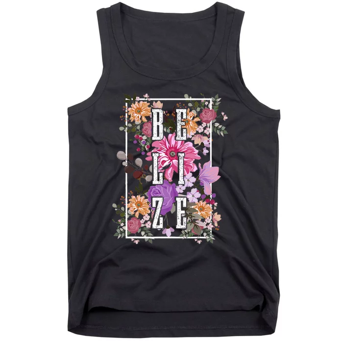 Belize Vintage Flowers Floral Tank Top