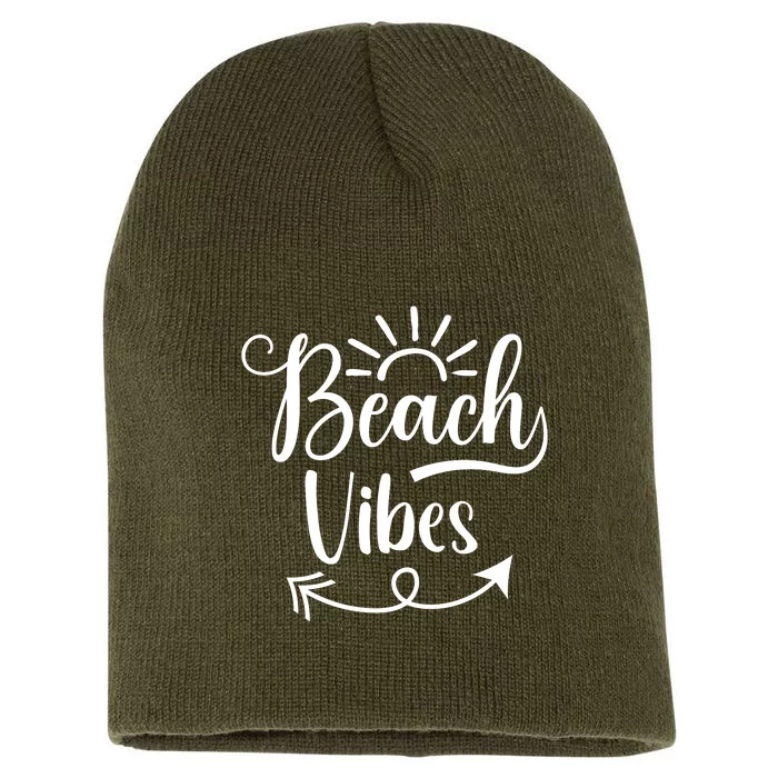 Beach Vibes Graphic Short Acrylic Beanie