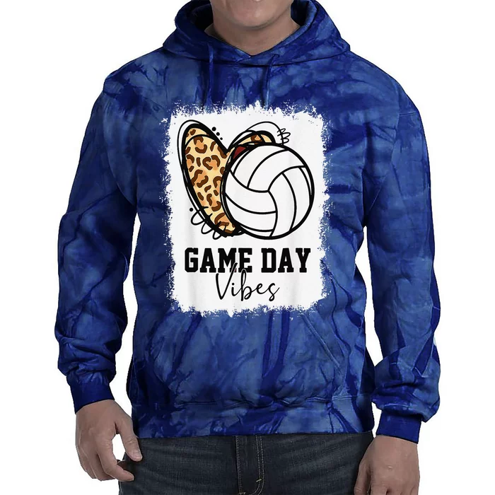 Bleached Volleyball Game Day Vibes Volleyball Mom Game Day Tie Dye Hoodie